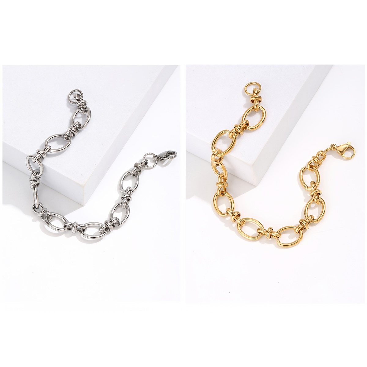 Hollow Round \u0026 CoffeeBeads ChainBracelet - ブレスレット