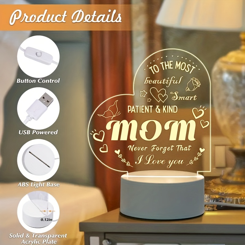 Mom Gifts, Gifts For Mom Night Light Lamp, Mom Birthday Gifts, Birthday  Mothers Day Valentines Day Gifts Presents For Mom/mommy/mother From