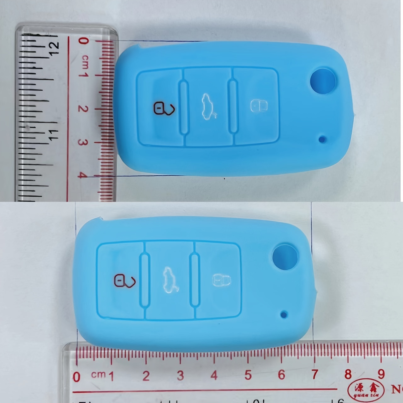 Schlüsselhülle Blau für 3 Tasten Auto Schlüssel Silikon Cover Etui
