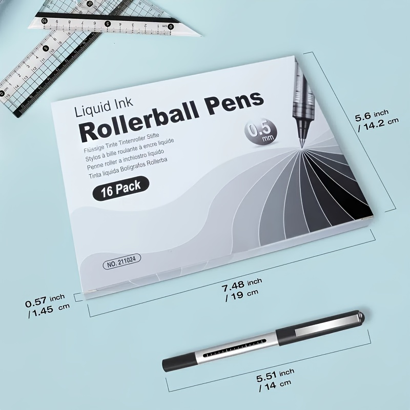 Rollerball Pen Fine Point Pens Black Gel Liquid Ink Pens - Temu United Arab  Emirates