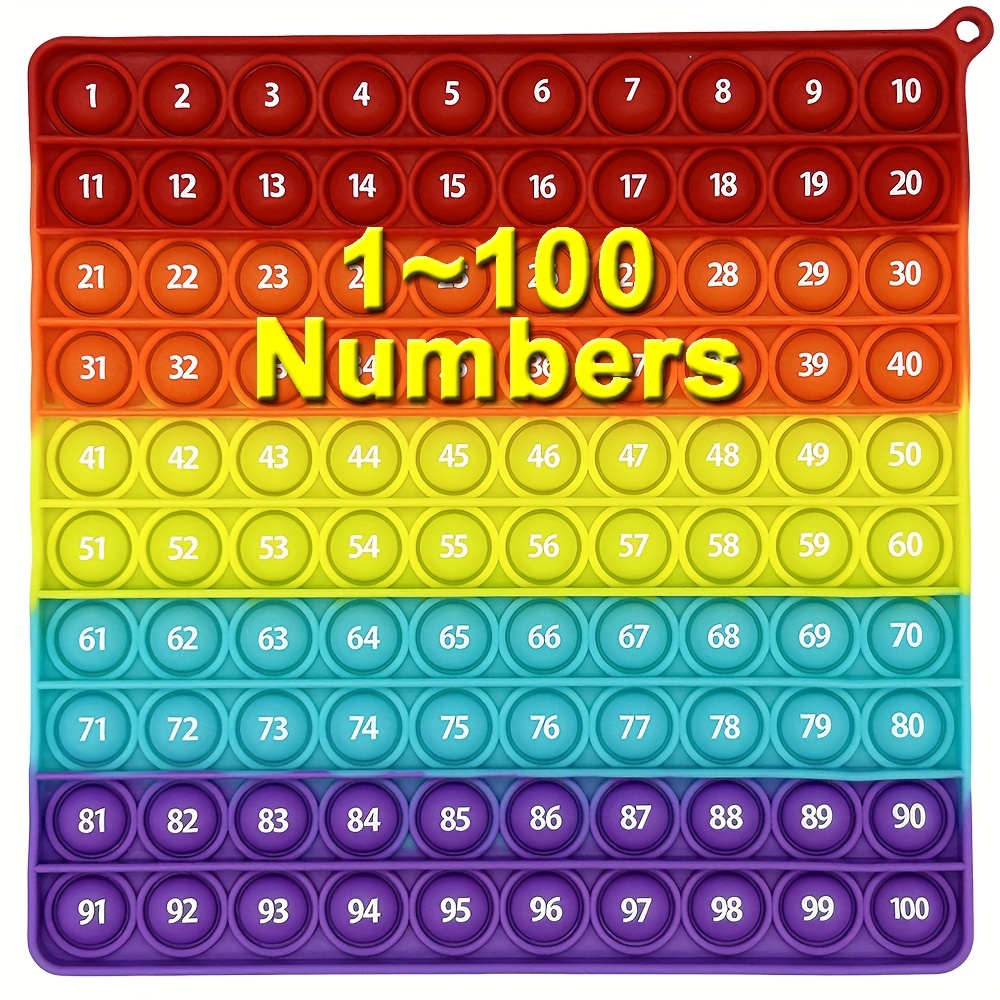 1~100 Numbers Large Pop Math Toys Square Colorful Push - Temu