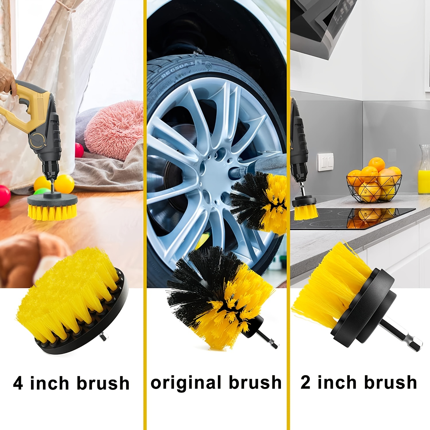Revolving Electric Cleaning Brushes Carpet Spot Cleaning and Upholstery  Cleaning Kit by Drillbrush