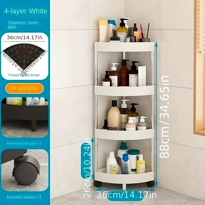 Mairbeon Shower Storage Rack Triangle Shelf Bathroom Organizer PP Material  Toiletries Holder Kitchen Storage Rack Bathroom Supplies