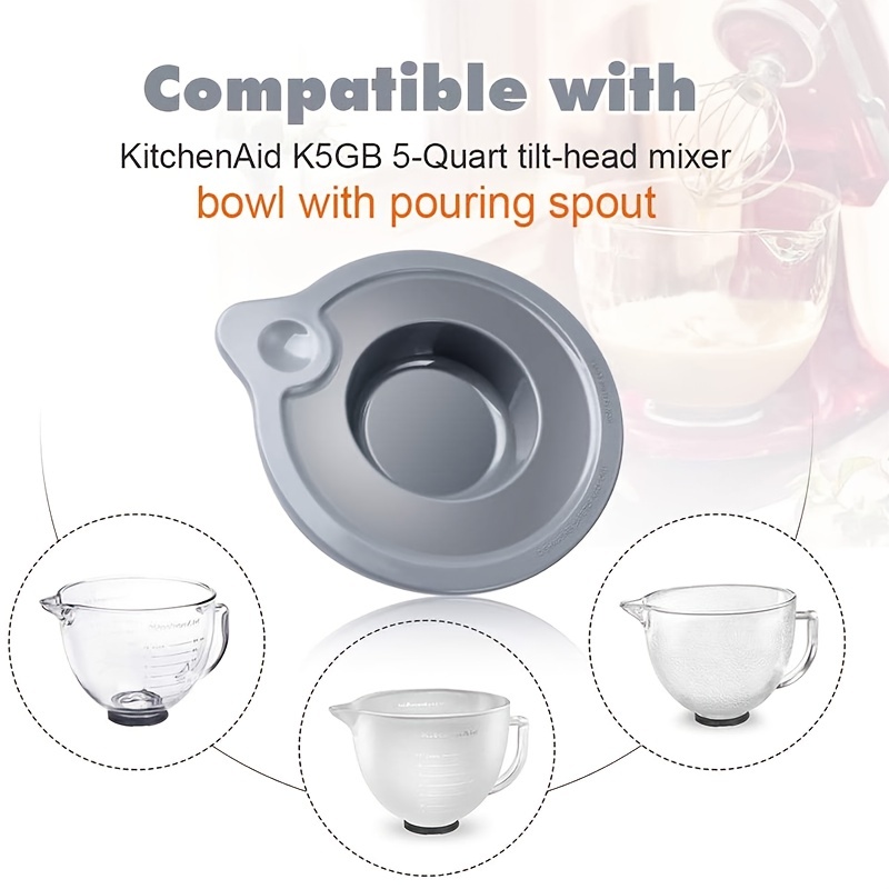 Glass Mixing Bowl 5 QT, Mixing Bowl for KitchenAid 4.5 and 5 Quart  Tilt-Head Stand Mixers, Stand Mixer 5 Quart Fits Artisan KSM150, RRK150,  KSM100