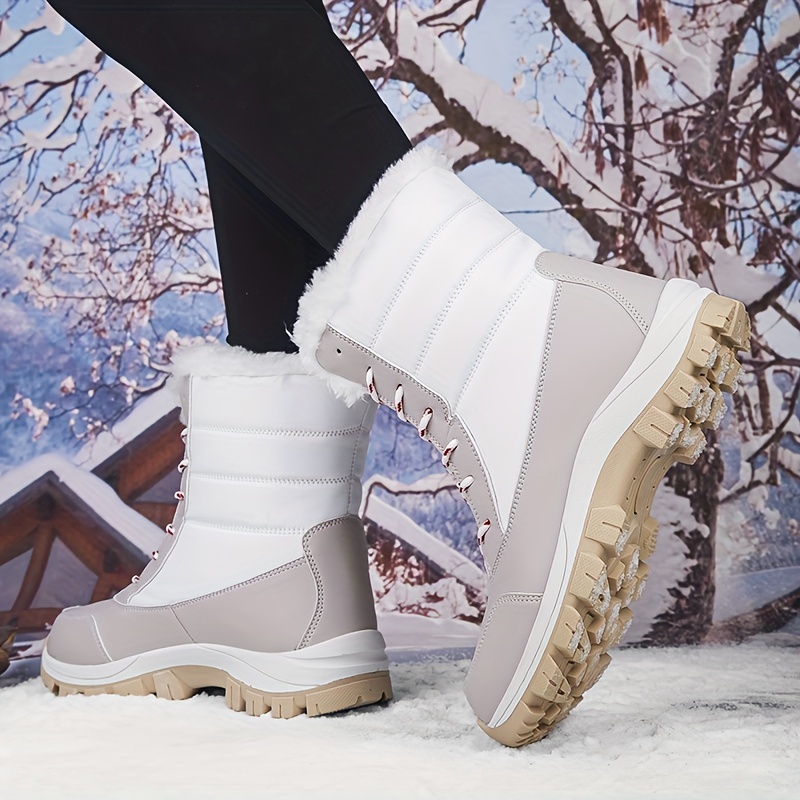 Women's Snow Boots Lace Up Platform Comfortable Walking Shoes