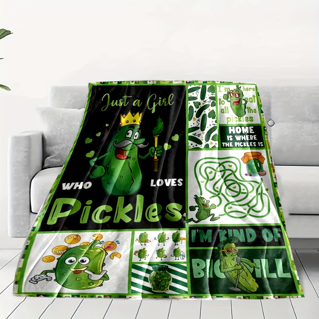 Pickle Blanket for Pickles Lover Funny Pickle Gifts Blanket for Girl Women  Ad