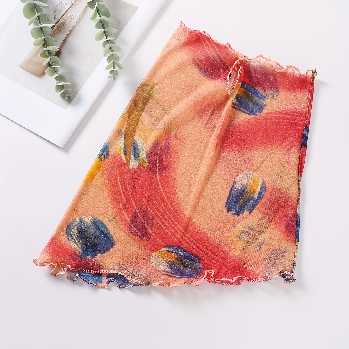 Ruffles Neck Gaiter Thin Veil Boho Gauze Mask Sunproof Dustproof