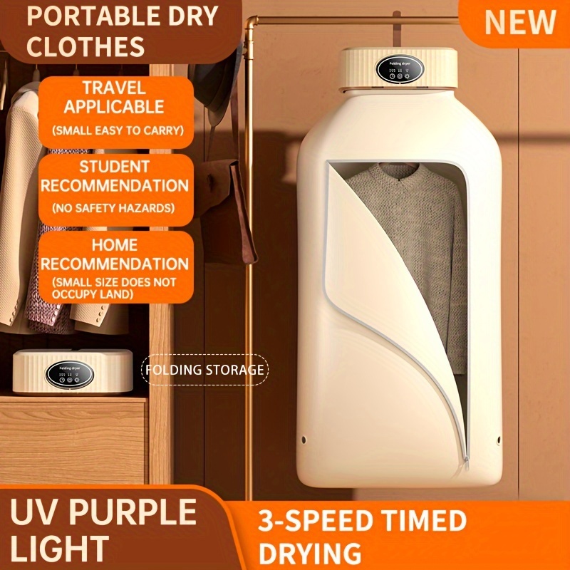 Secadora de ropa portátil, mini calentador eléctrico portátil de 1200 W, mini  secadora de ropa eléctrica, funcionamiento suave