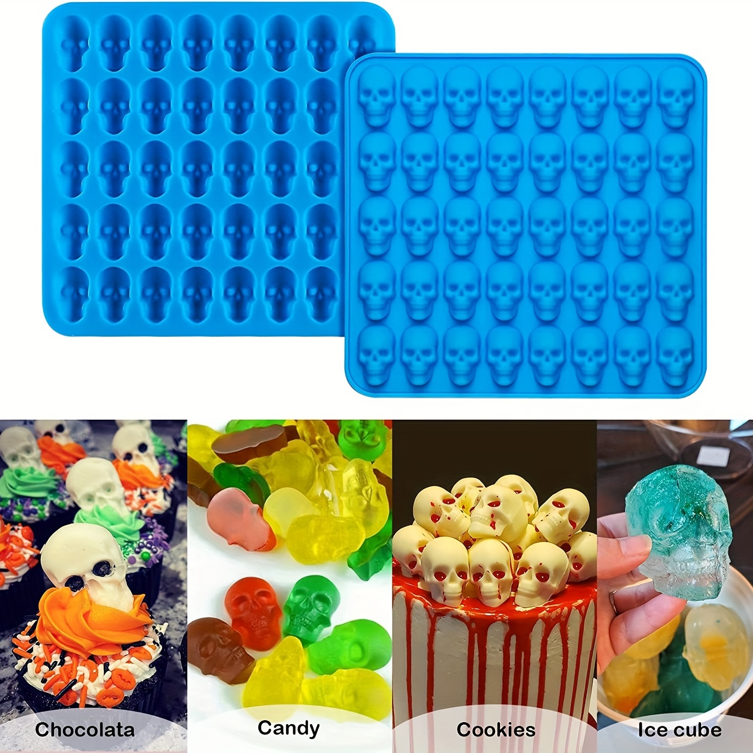 Skeleton Ice Tray Mold Resin Mold For Skull Decorative Cake - Temu