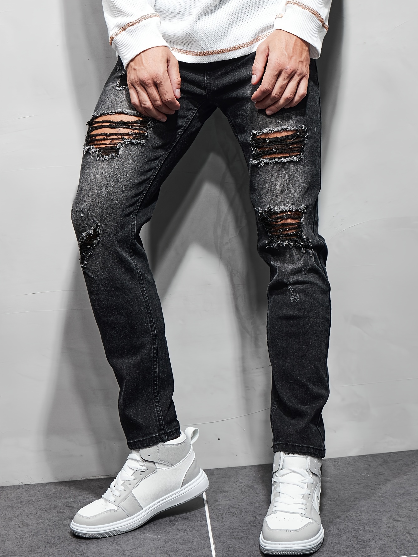  Jeans para hombre – Pantalones de mezclilla rasgados
