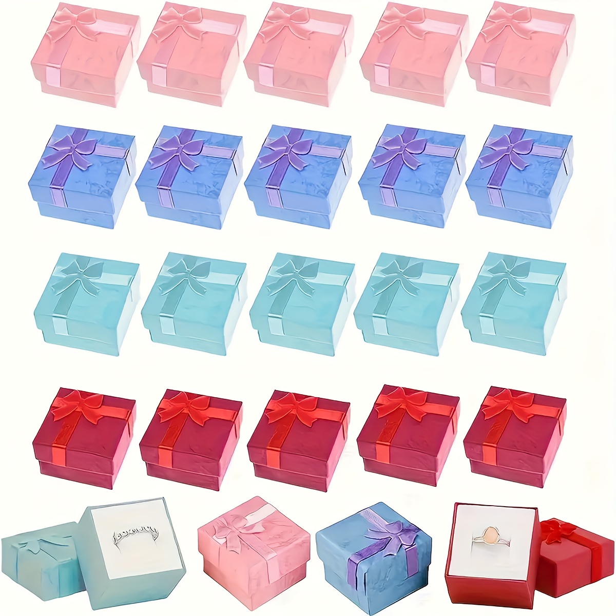 

24pcs Classic Ring Packaging Boxes With Assorted Colors