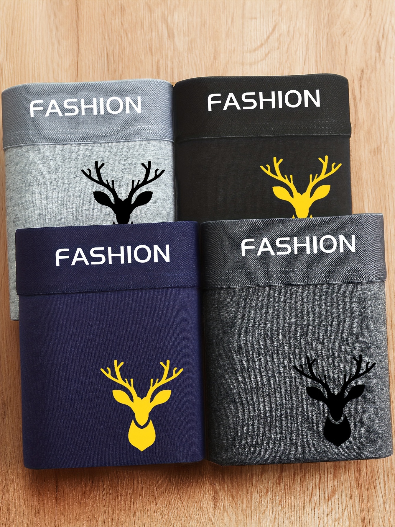 Set of 4 Men'S Print Breathable Boxer Shorts, Trendy And Stylish for Sports.