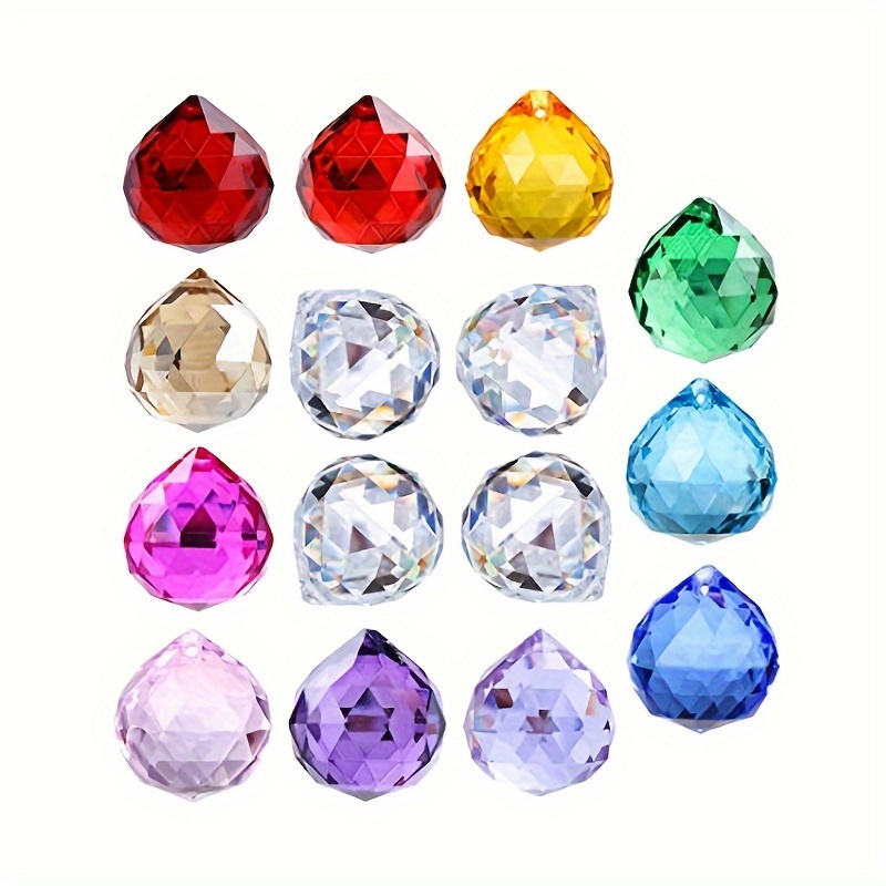 

1set 10pcs-15pcs Mixed Color Crystal Pendant 20-30mm Prism Used For Window Hanging Decoration, Pendants, Used For Gifts.