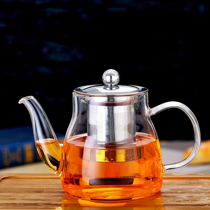 Glass Teapot, Borosilicate Clear Tea Kettle With Removable
