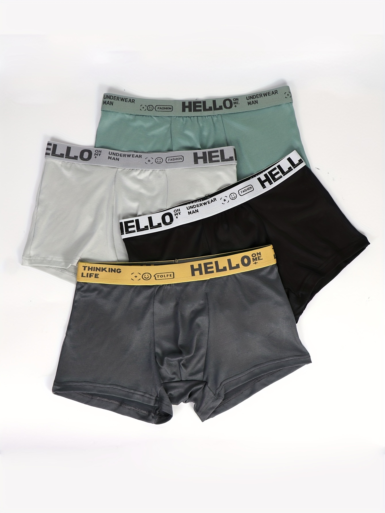 Male Underpants Close Fit Daily Wear Intimate Men Briefs Underpants Letter  Print