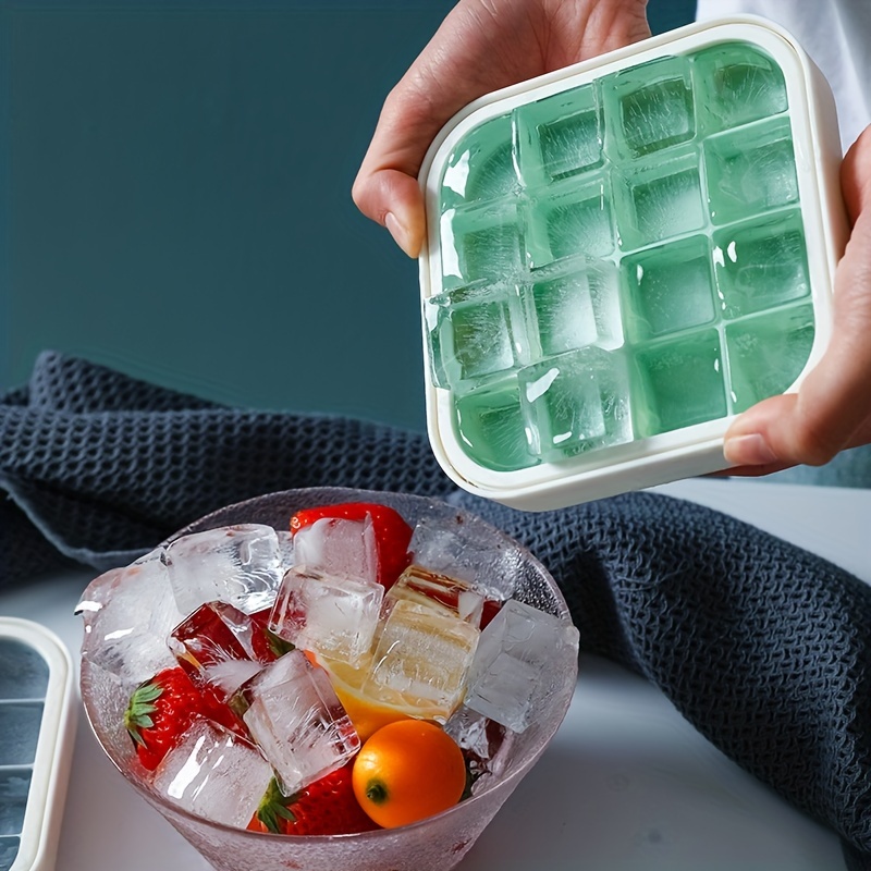 Ice Cube Tray With Lid And Bin Pp Plastic Flexible Ice Cube - Temu