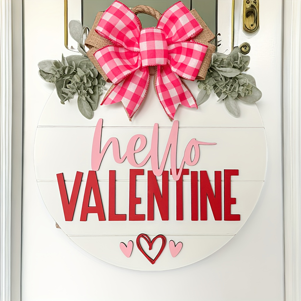 New Valentine's Day Door Front Decoration Wreath Valentine's - Temu