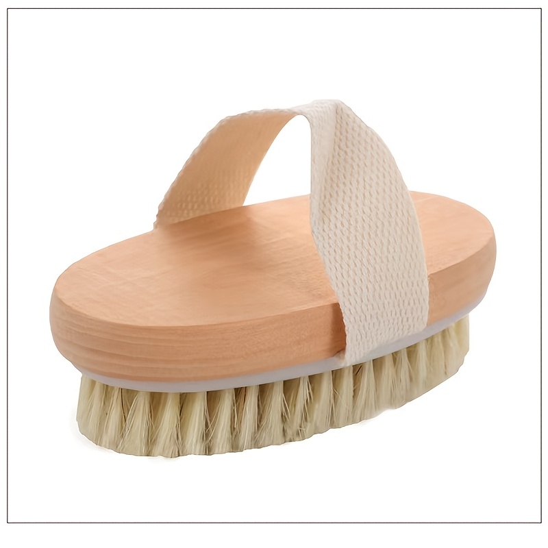 Dry Brushing Body Brush Natural Boar Bristles Exfoliating Temu