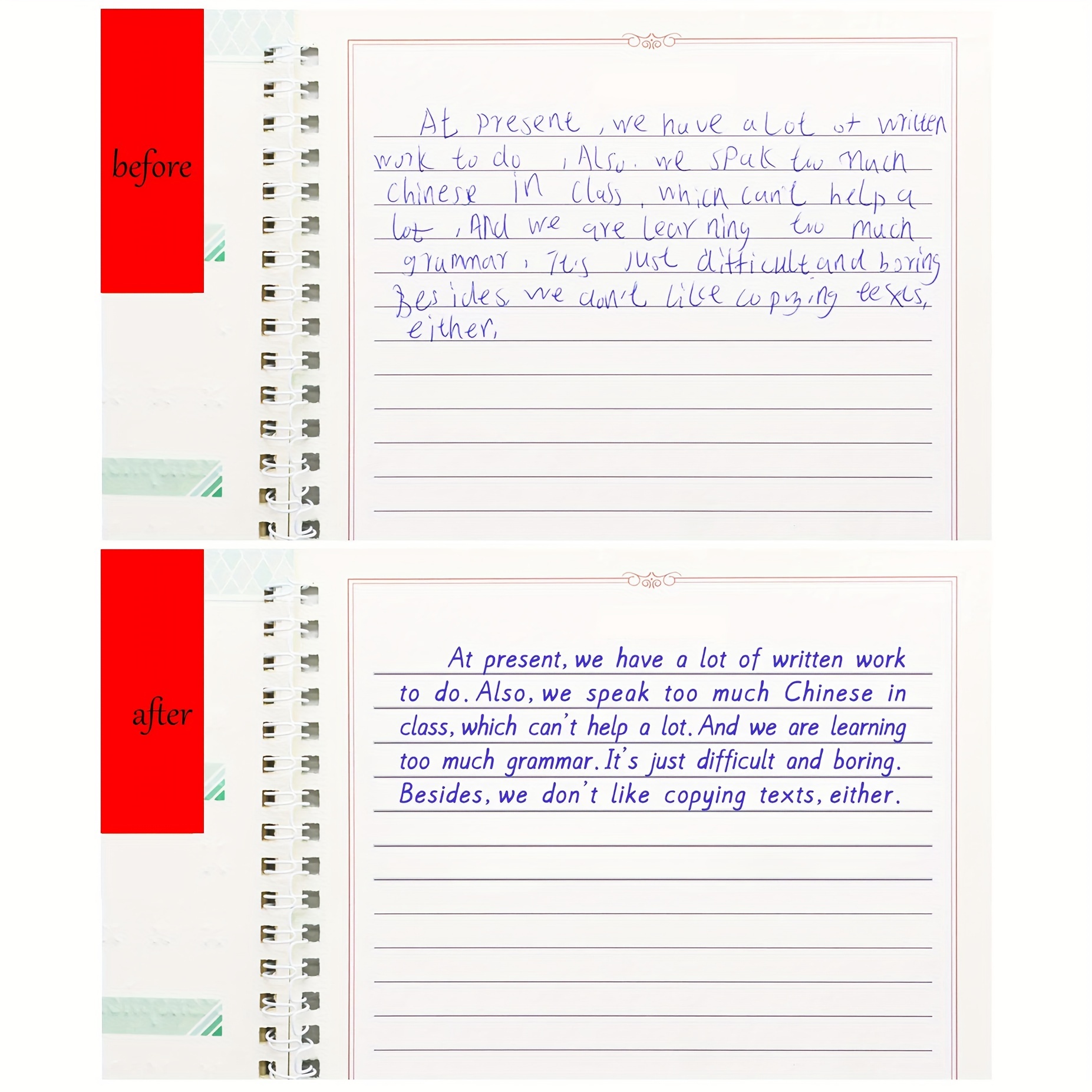 English Italic 3d Groove Practice Copybook Handwriting - Temu