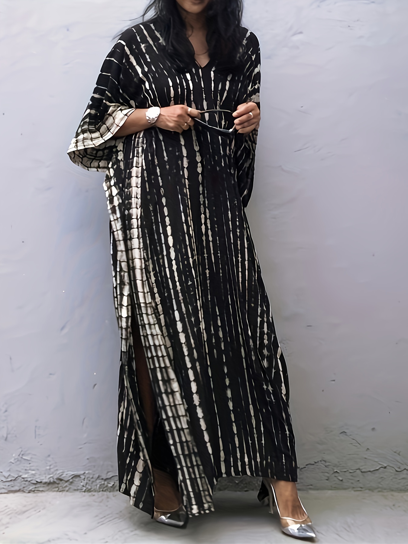 Bohemian Printed Loose Summer Beach Dress Moroccan Kaftan Women Plus Size  Beachwear Tassel Midi Dress M : : Clothing, Shoes & Accessories