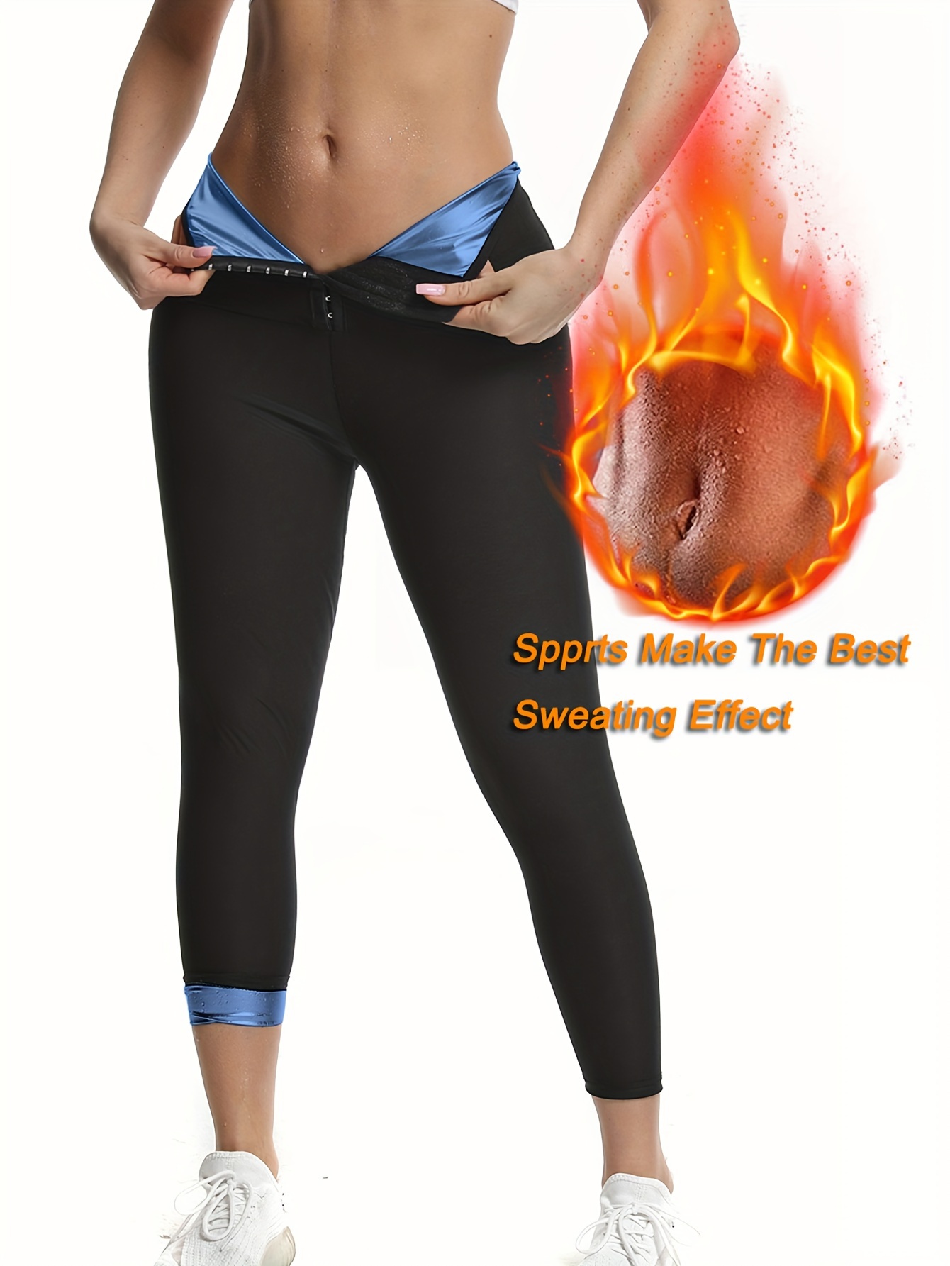  Women's Sweat Pants, Sauna Pants, High Waist, Weight