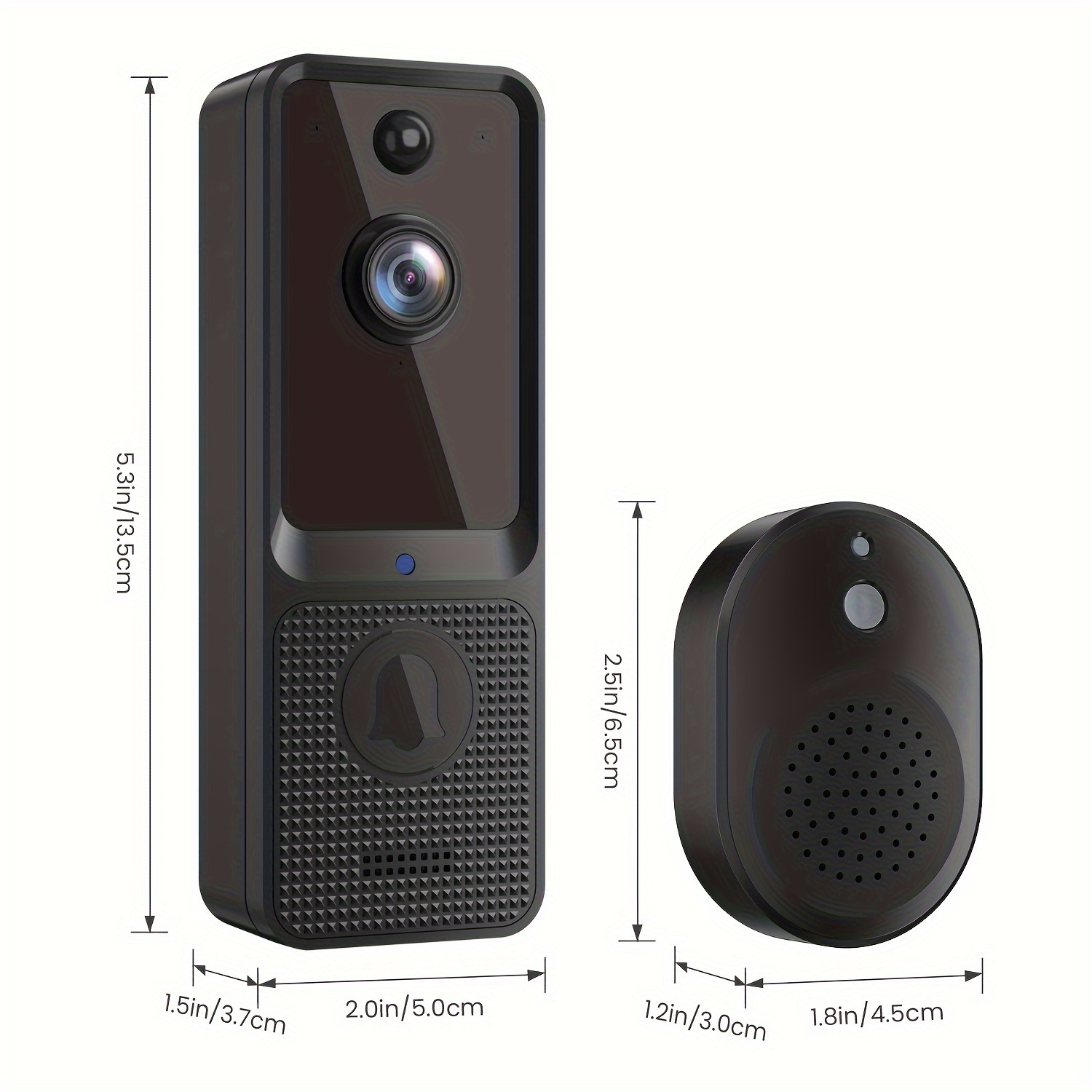  Cámara de timbre de video HD WiFi Timbre inalámbrico Operado  Detector de movimiento Audio y altavoz Visión nocturna para iOS y Android :  Herramientas y Mejoras del Hogar