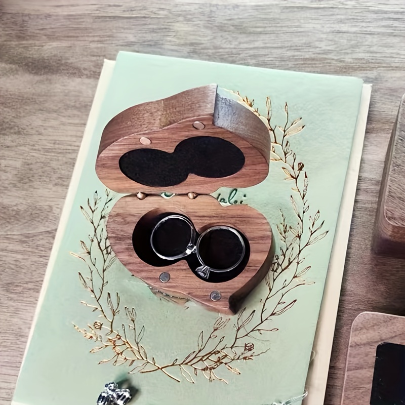 Wooden Ring Box for Two Rings