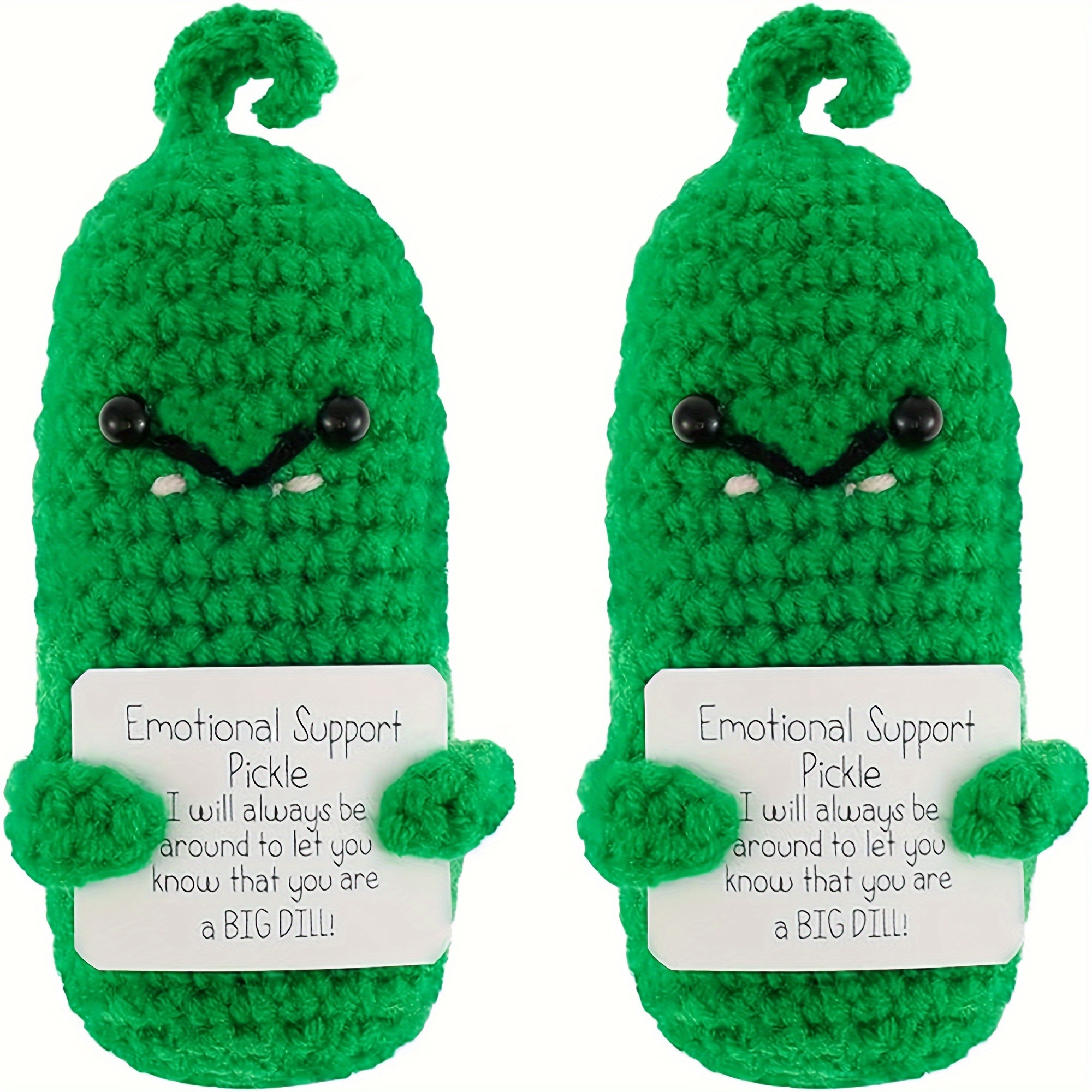 Handmade Emotional Support Pickled Cucumber Gift Handmade Crochetemotional Support  Pickles Crochet Pickled Cucumber Knitt Doll - AliExpress