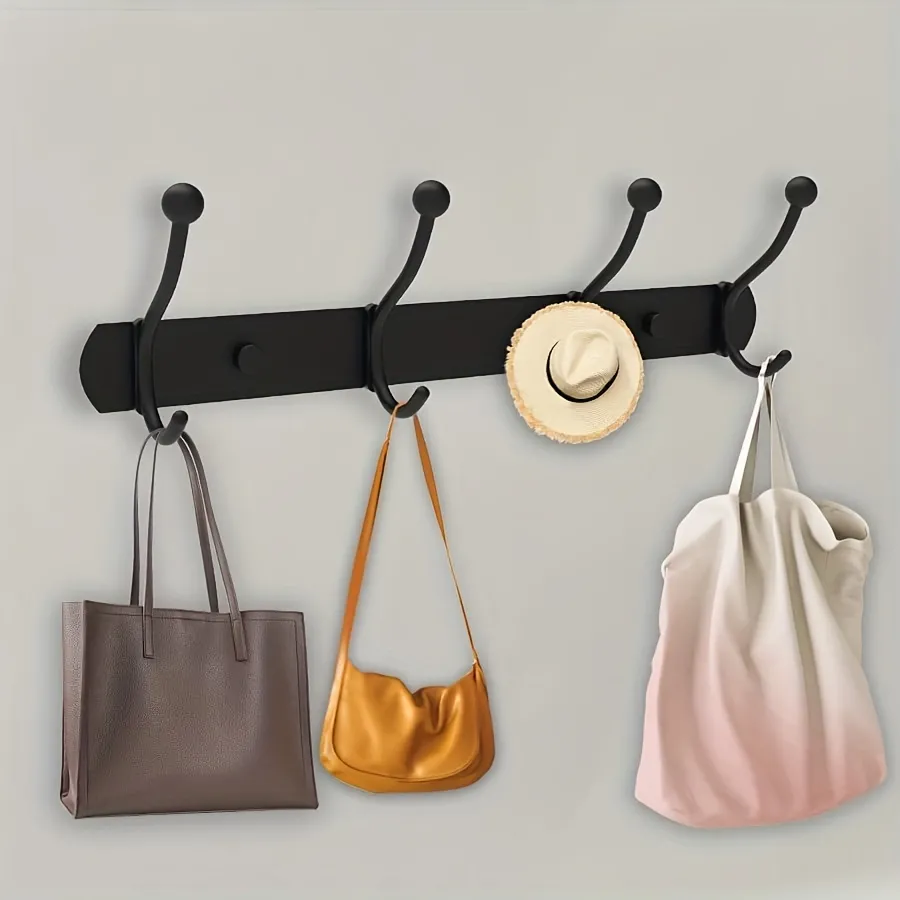 1PCS Double layer metal Iron Wall Mounted Handbags Storage Rack Tote Bag  Holder Home Bags Organiser 