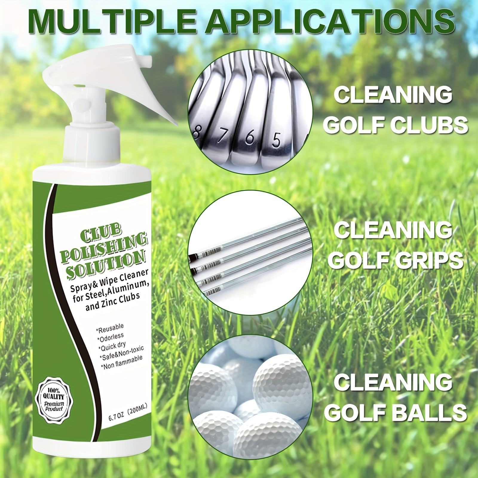 Golf Club Cleaning Kit Woods Iron Polishing Solution - Temu