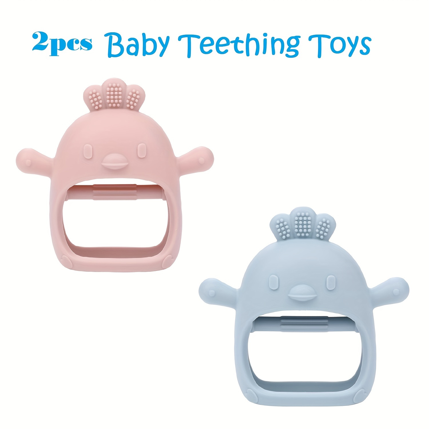 Chick Shape Baby Teething Toys, Never Drop Hand Wrist Teether, Baby Chew  Toys for Sucking Needs, Food-Grade Silicone Baby Mitten Teether for  Soothing