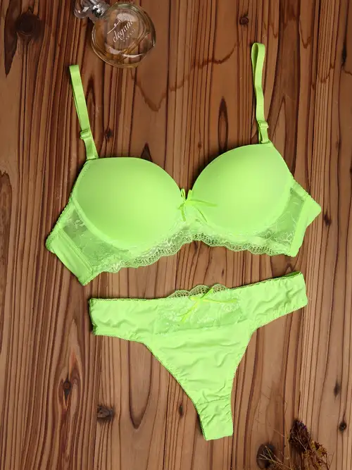 Lime Green Non Wired Padded Bra, Lingerie