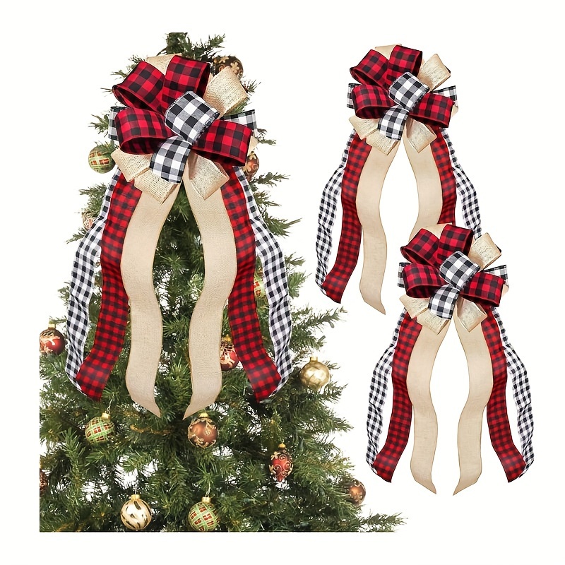 Rustic Burlap Bows For Christmas Tree Decor - Temu