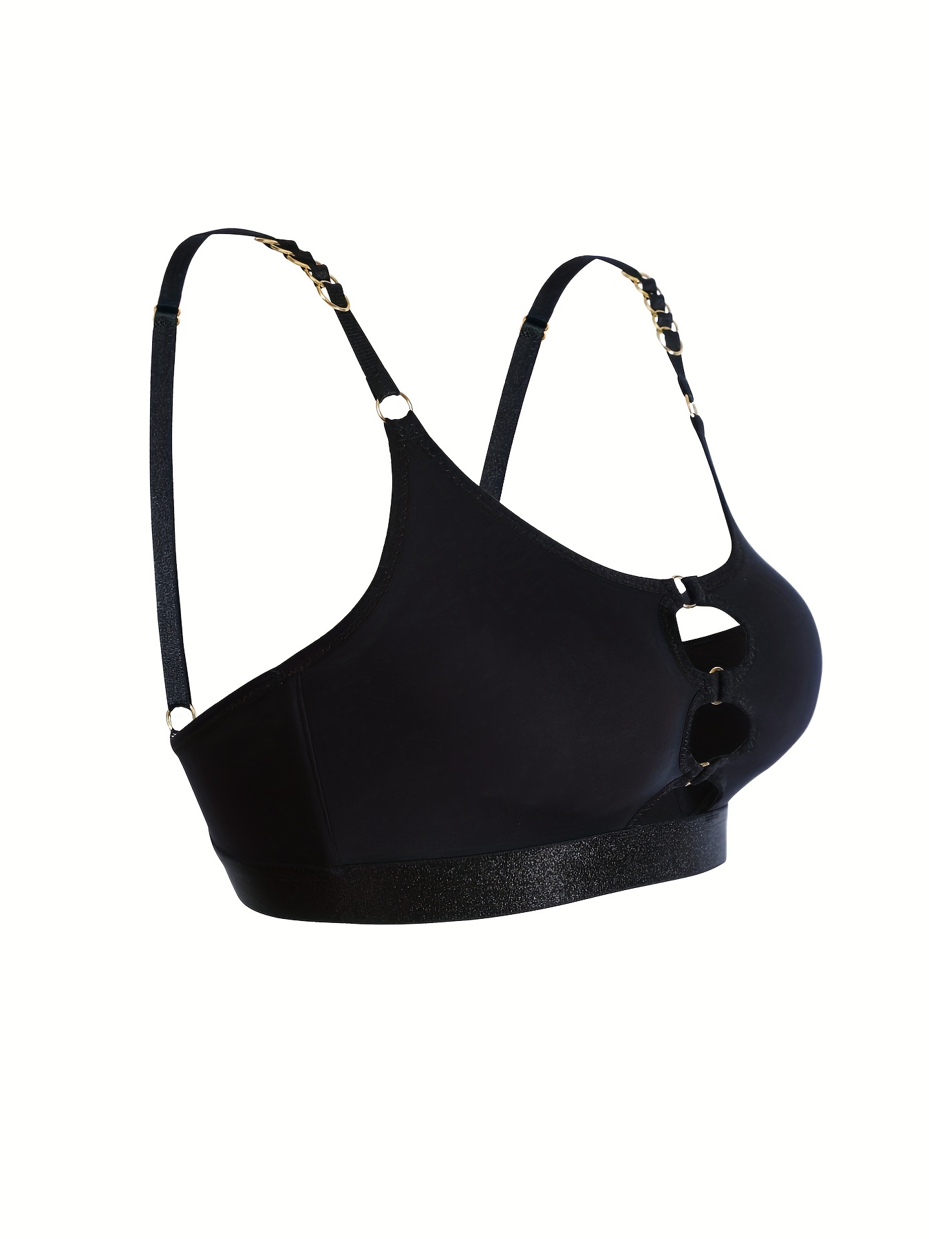 Ring Linked Wireless Bra Comfy Breathable Hollow Everyday - Temu