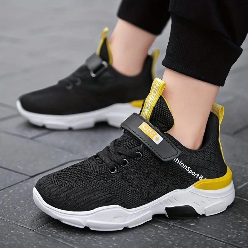 Zapatos Tejidos Transpirables Informales Con Cierre De Gancho Y Lazo Para Niños, Adolescentes, Zapatos Cómodos, Ligeros, Antideslizantes, Bajos, Para Correr, Para Interiores, Exteriores, Primavera Y Otoño detalles 6