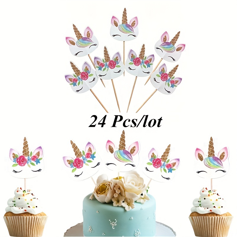 

24pcs/lot, Cute Cake Flags, Birthday Party Cupcake Topper, Cake Decor Supplies, Baking Decor Supplies, Party Decor Supplies