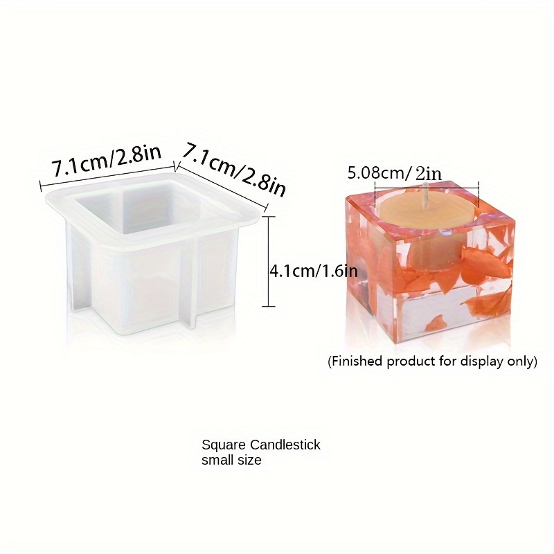 Square Candle Holder Resin Silicone Molds Geometry Candlestick Casting Mould Home Decoration