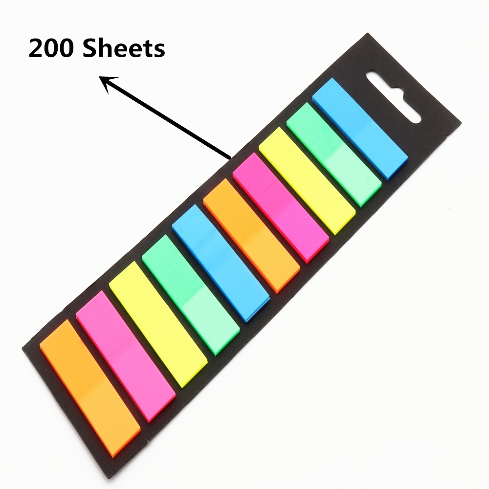 200x Fluorescence Sticky Notes Memo Flags Bookmark Marker Tab