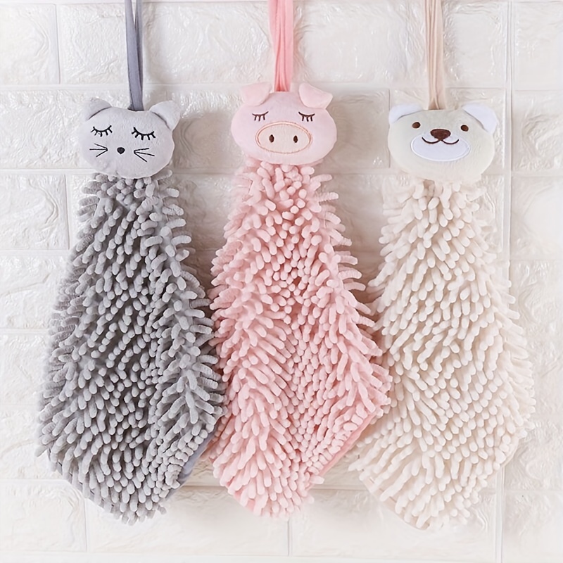 Bathroom Soft Hand Towel Chenille Hanging Towel Kitchen Towels