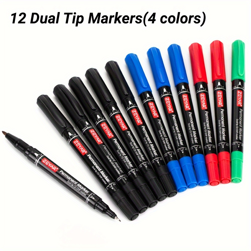 12 Colors Permanent Paint Pens Paint Markers Oil Based Paint - Temu