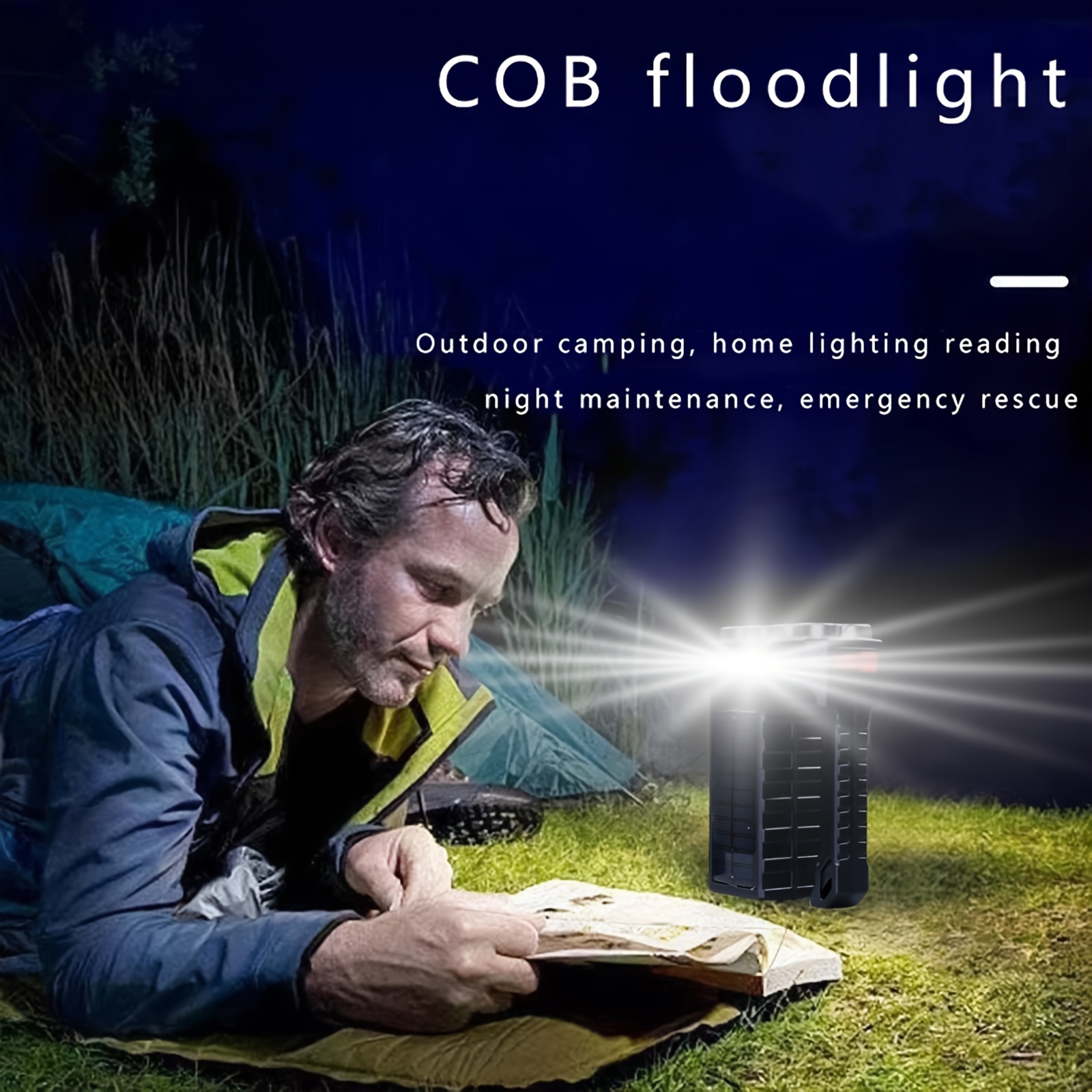 Lampes de poche rechargeables USB à charge solaire 1pc, projecteur portatif  à 11 LED avec lumière latérale COB, projecteur léger portable pour la  pêche, le camping en plein air - Temu Belgium