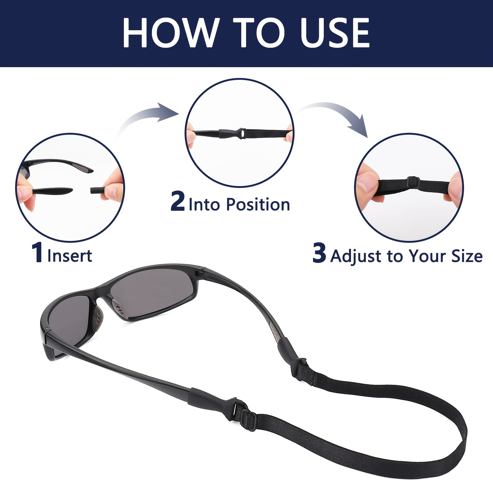 Maitsol Glasses Strap (4 PCS) - No Tail Sunglasses Strap - Adjustable  Eyeglasses Strap - Eye Glasses Holder Around Neck, Sports