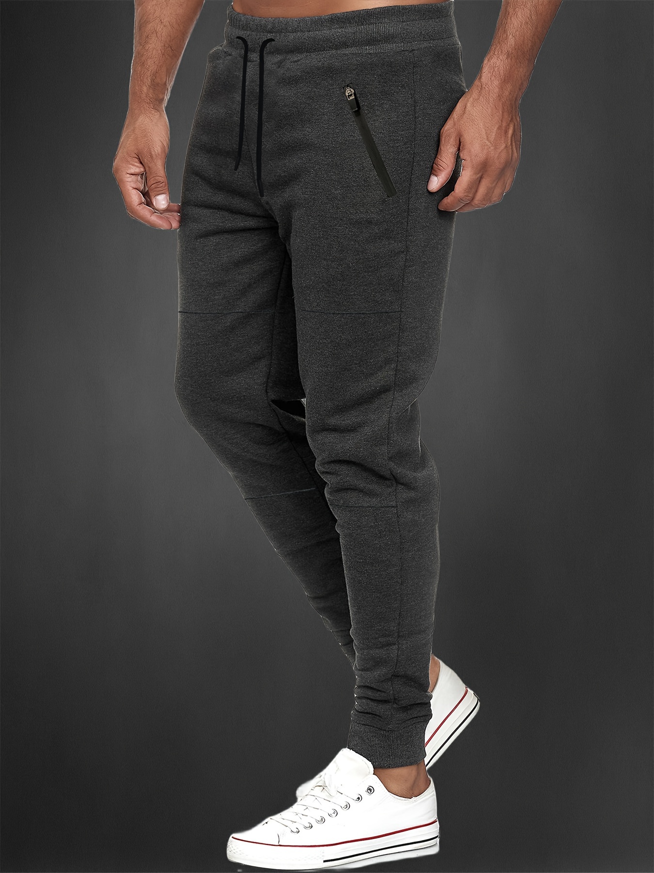 Velvet Drawstring Slant Pocket Jogger Pants Casual Thermal - Temu