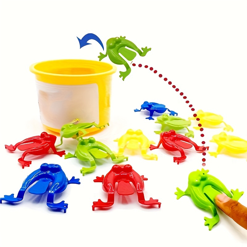 Rainbow Frog Bounce Toys - 12pcs Animal Jumping Frogs For Kids 7+