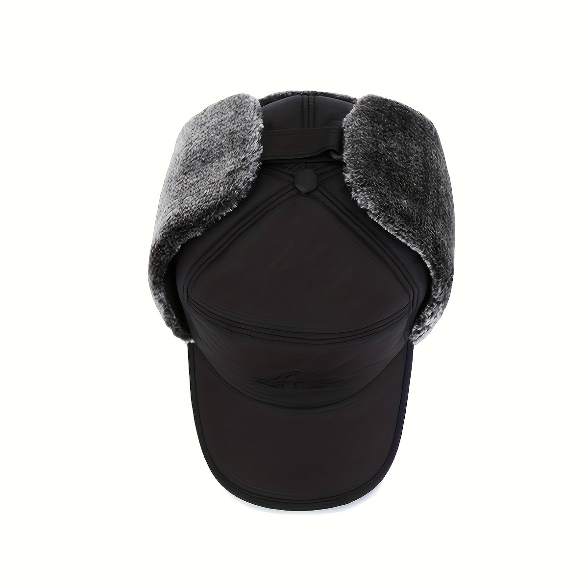 Men Women Winter Warm Trapper Hat with Visor Brim Thermal Plush