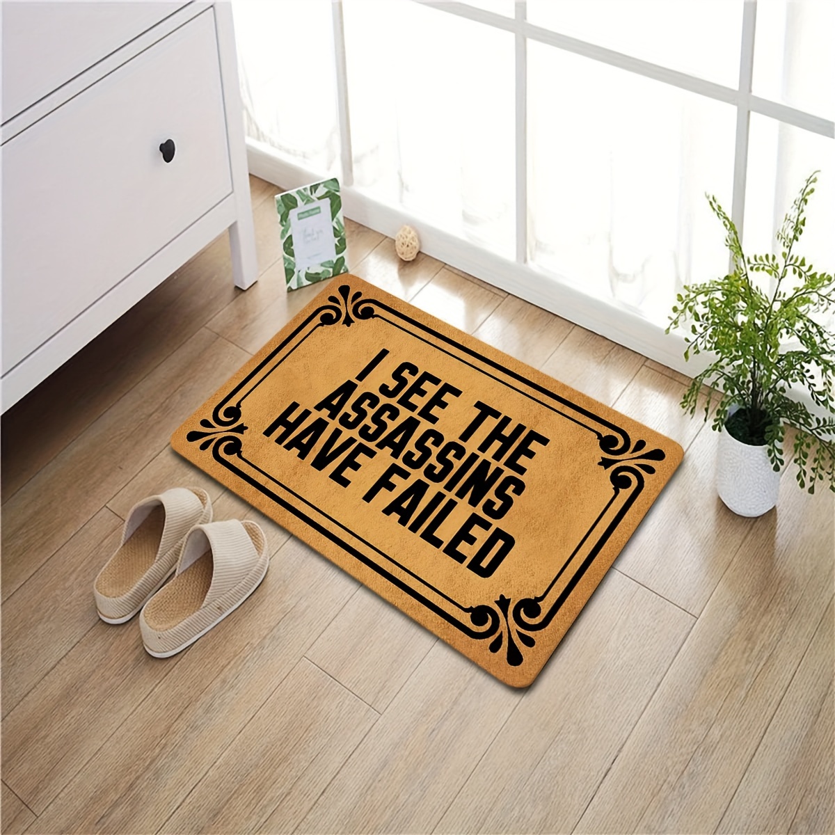 Dirt Resistant Welcome Doormat, Washable Low Pile Indoor Outdoor