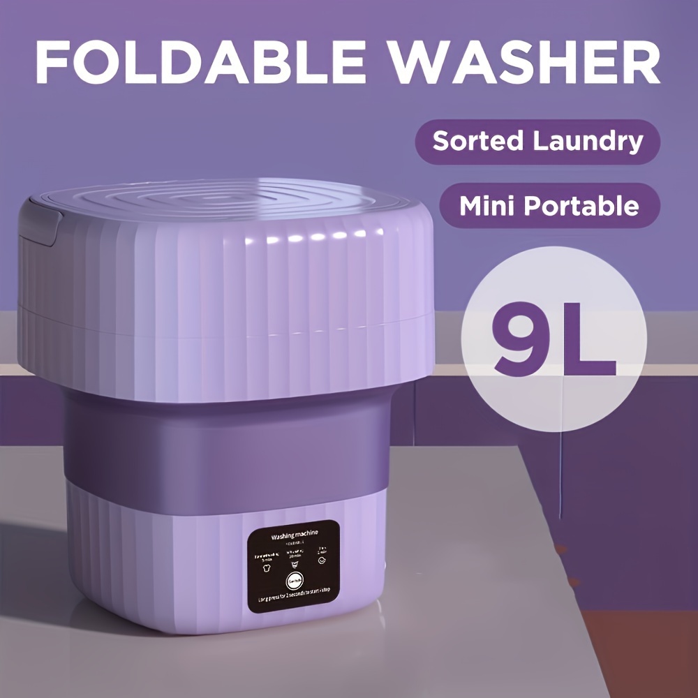 Mini Folding Washing Machine Small Portable Underwear Washing Machine  MINI01-M Purple US Version 
