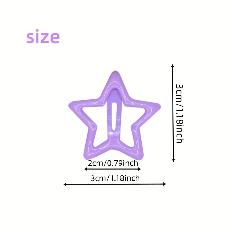 Set of 20 Solid Star Hair Clips for Girls