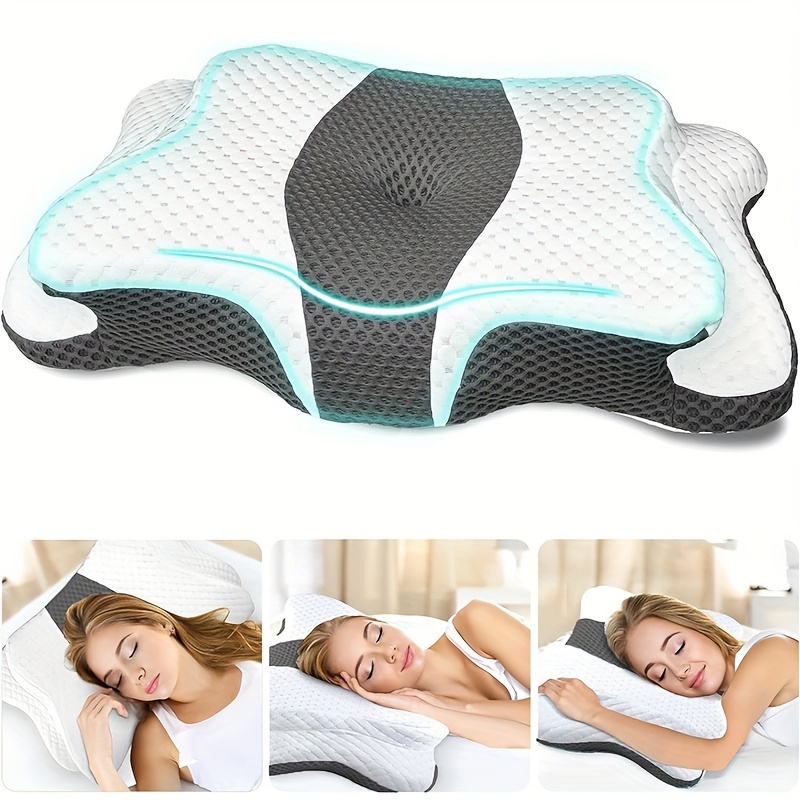 Almohada refrescante para aliviar el dolor para el cuello, almohada  cervical ajustable para dormir acogedor, almohadas ergonómicas de espuma