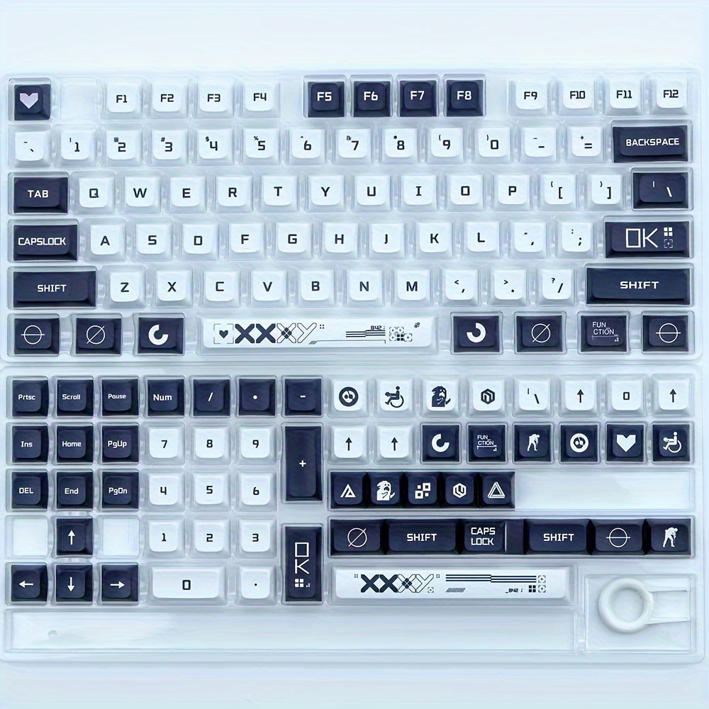 PC/タブレット【色: misty grey】XDAプロファイルPBTキーキャップ60％、141